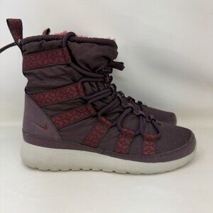 Nike Rosherun Faux Fur Lined Sneakerboots Maroon Women's Size 8